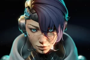 [gumroad]赛博朋克风格女孩 Blender 建模 | Cyberpunk Style Girl Blender Modeling