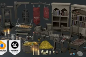 [Udemy]Blender 到虚幻引擎 成为一名地下城道具艺术家 | Blender to Unreal Engine Become a Dungeon Prop Artist