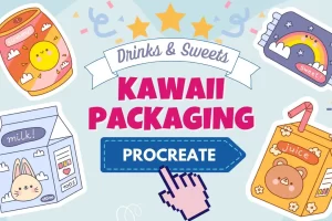[skillshare]可爱的食品包装：Kawaii饮料和糖果 |适合初学者的 Procreate 绘图 | Cute Food Packaging: Kawaii Drinks & Candy | Procreate Drawing for Beginners